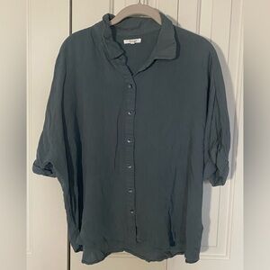 Maurices Casual Button-Up Shirt - Muted Grey/Green